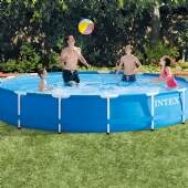 Piscina Circular de Armação de Metal Galvanizado 4.57m x 84cm 11.325 Litros Bomba Filtro - 110v