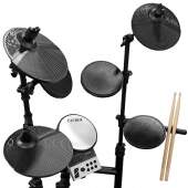 Bateria Eletrônica com 7 Pads 2 Pedais Par de Baquetas