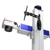 Máquina de Gravação Laser Metais Fiber de Bancada 20w com Entrada Eixo Rotativo