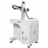 Máquina de Gravação Laser Metais Fiber de Bancada 50w com Entrada Eixo Rotativo