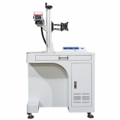 Máquina de Gravação Laser Metais Fiber de Bancada 50w com Entrada Eixo Rotativo