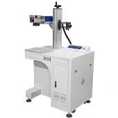 Máquina de Gravação Laser Metais Fiber de Bancada 50w com Entrada Eixo Rotativo