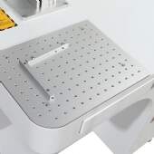 Máquina de Gravação Laser Metais Fiber de Bancada 50w com Entrada Eixo Rotativo