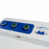 Máquina de Gravação Laser Metais Fiber de Bancada 50w com Entrada Eixo Rotativo
