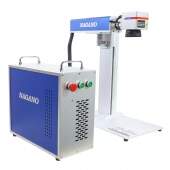 Máquina de Gravação Laser Metais Fiber Portátil 30w com Entrada Eixo Rotativo
