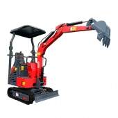 Mini Escavadeira a Diesel 12 hp 1000 kg Cabine Aberta com Cobertura
