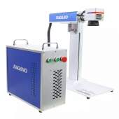 Máquina de Gravação Laser Metais Fiber Portátil 100w com Entrada Eixo Rotativo BSL