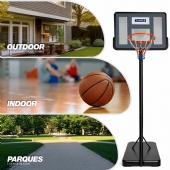 Tabela de Basquete Portátil Móvel Altura Ajustável 1,50 até 3,05 M Aro 45cm