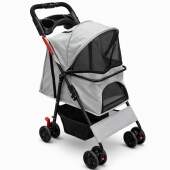 Carrinho de Passeio Pet com Porta Copo para Cães e Gatos 20kg Dobrável
