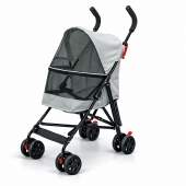Carrinho de Passeio Pet com Porta Copo para Cães e Gatos 5kg Dobrável