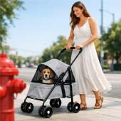 Carrinho de Passeio Pet para C�es e Gatos 20kg Dobr�vel