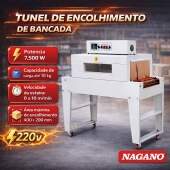 Túnel de Encolhimento de bancada 7.5kw Esteira 0 a 10 m/min 220v