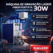 Máquina de Gravação Laser Fiber Portátil 30W Canhão Móvel 0-7000 mm/s BSL