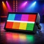 Refletor Strobo 1000w RGB Led DMX512 Display Digital Bivolt