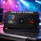 Refletor Strobo 1000w RGB Led DMX512 Display Digital Bivolt