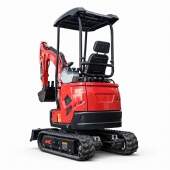Mini Escavadeira a Diesel 25 hp 1500 kg Braço Articulado Cabine Aberta com Cobertura