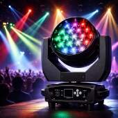 Moving Beam Bee Eye 19 LED RGBW 15w DMX512 Painel Digital