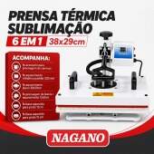 Prensa T�rmica Sublima��o 6 em 1 38x29cm Plana Camiseta Canecas Bon� Prato