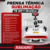 Prensa T�rmica Sublima��o 15 em 1 38x29cm Plana Camiseta Canecas Bon� Prato Cal�ados