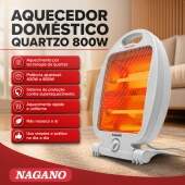 Aquecedor Domestico Quartzo 800w com Proteção Superaquecimento