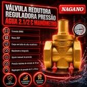 V�lvula Redutora Reguladora Press�o �gua 2.1/2 Pol com Man�metro