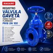 Registro Válvula Gaveta Ferro Fundido Flangeada PN16 DN 100