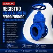 Registro Válvula Gaveta Ferro Fundido Flangeada PN16 DN 200