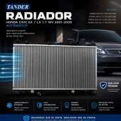 Radiador Honda Civic EX / LX 1.7 16v 2001-2006 Automático MLBU1417257665