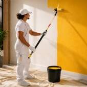 Rolo de Pintura de Parede com Reservatório e Suporte