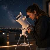 Telescópio Newtoniano Refletor Nagano 114x1000mm com Tripé 3x Buscador Ponto Vermelho