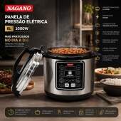 Panela de Pressão Elétrica 6L 1000W Painel Digital