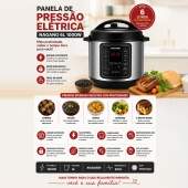 Panela de Pressão Elétrica 6L 1000W Painel Digital