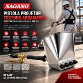 Pistola Projetora de Textura Argamassa Chapiscadeira com 4 Bicos Pneumática