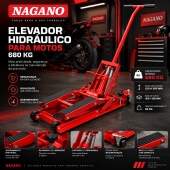 Elevador Hidráulico para Motos 680 kg com Pedal Trava de Segurança