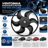 Ventoinha Radiador e Motor VW Gol G4 com Ar 377959455H F006KM0615