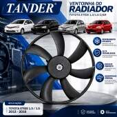 Ventoinha do Radiador Toyota Etios 1.3 1.5 com Ar 2012 a 2016 16361-0Y020