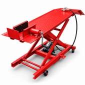 Elevador Hidráulico e Pneumático para Moto 450kg Pedal Trava de Segurança e Plataforma Reforçada