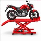 Elevador Hidráulico e Pneumático para Moto 450kg Pedal Trava de Segurança e Plataforma Reforçada