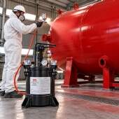 Tanque de Pintura Pneumático com Agitador 20L 6 Bar em Aço Inoxidável