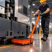 Carro Tartaruga para Movimentação de Cargas 12 Ton 360° 8 Roletes PU Barra de Direção