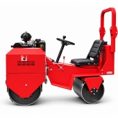 Rolo Compactador Diesel 9HP 1 Ton Assento Pé de Carneiro Vibratório 800mm