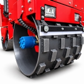 Rolo Compactador Diesel 9HP 1 Ton Assento Pé de Carneiro Vibratório 800mm
