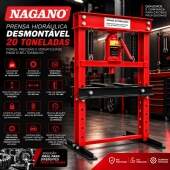 Prensa Hidr�ulica Desmont�vel 20 Toneladas Manual com Mesa Ajust�vel 790mm