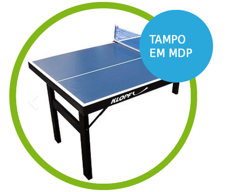 Mini Mesa de Ping-Pong, Tênis de Mesa , Tampo em MDP 12 mm, Pés Dobráveis - 1003K com Tampo em MDP