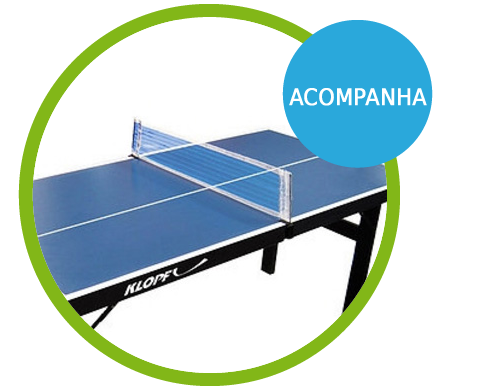 Mini Mesa de Ping-Pong, Tênis de Mesa , Tampo em MDP 12 mm, Pés Dobráveis - 1003K acompanha suporte e rede