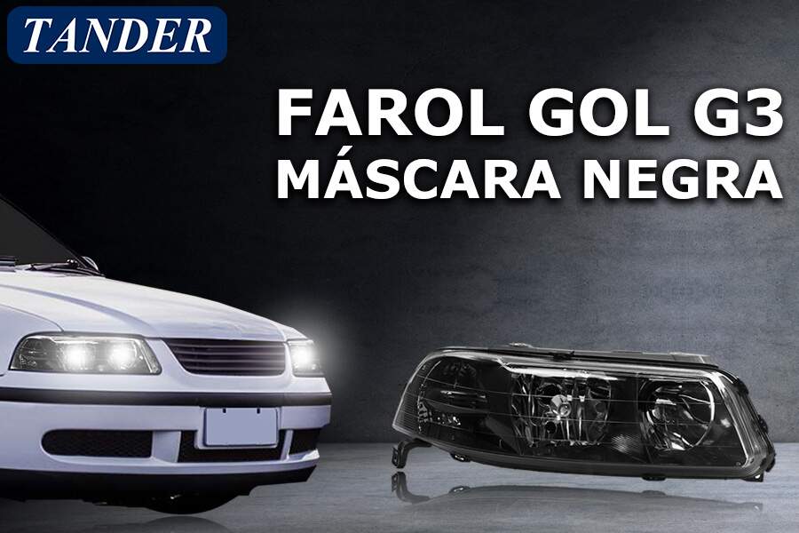 Farol Gol Saveiro Parati G3 00 a 05 Mascara Negra - TFGG3D - Tander 