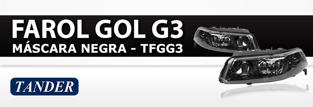 Farol Gol Saveiro Parati G3 00 a 05 Mascara Negra - TFGG3D - Tander