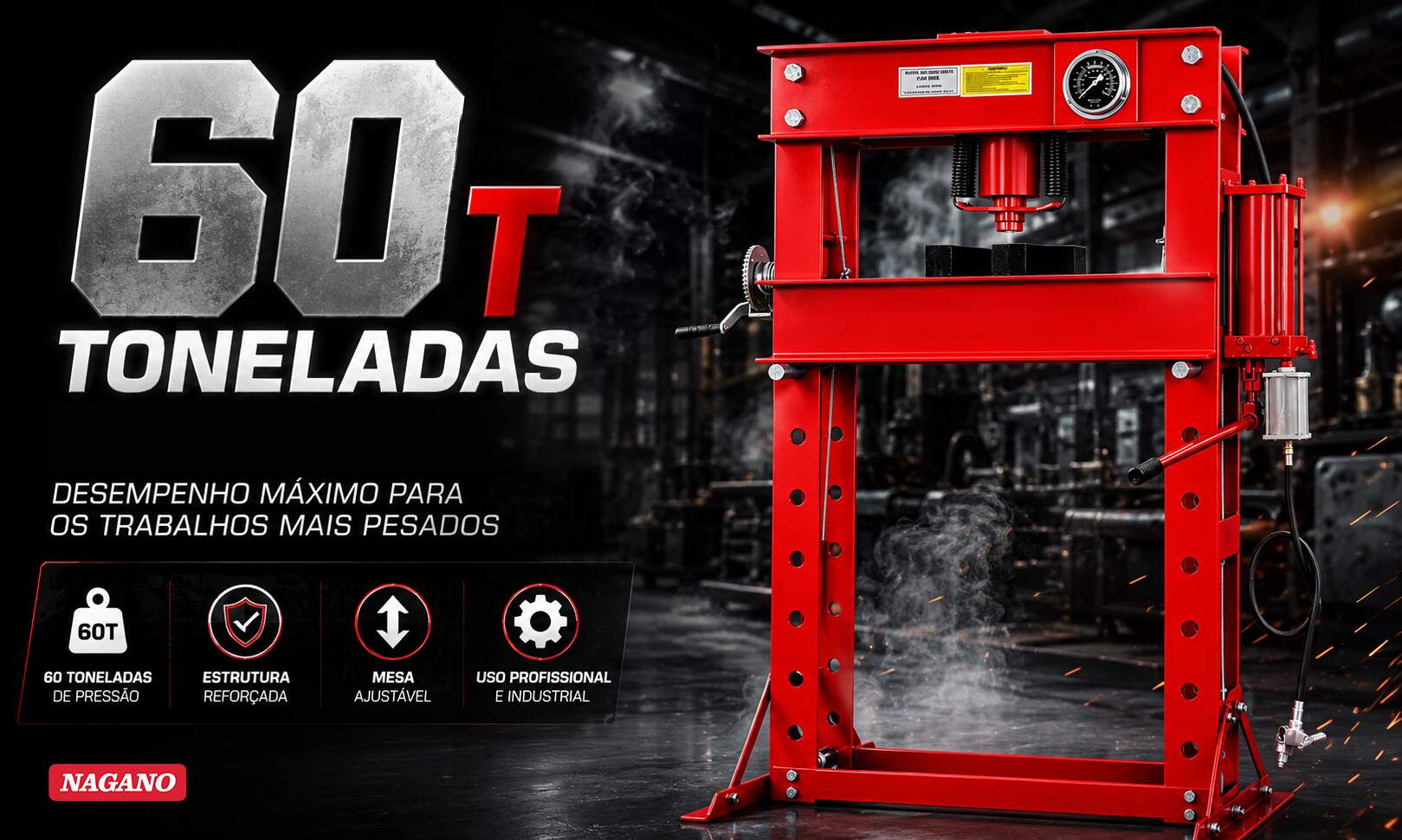 Prensa Hidraulica Manual 60 Toneladas - Nagano | Agrotama