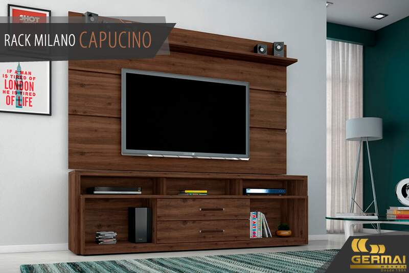 Rack Milano Tampo e Base Encabeçados Corrediças Telescópicas