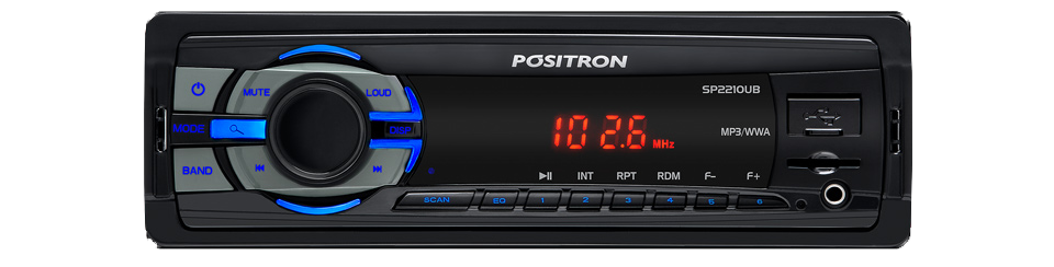 Som MP3 SP2210 UB com USB SD Card e Pé Frontal - Positron